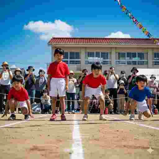 小学校 運動会 徒競走 写真素材｜写真素材
