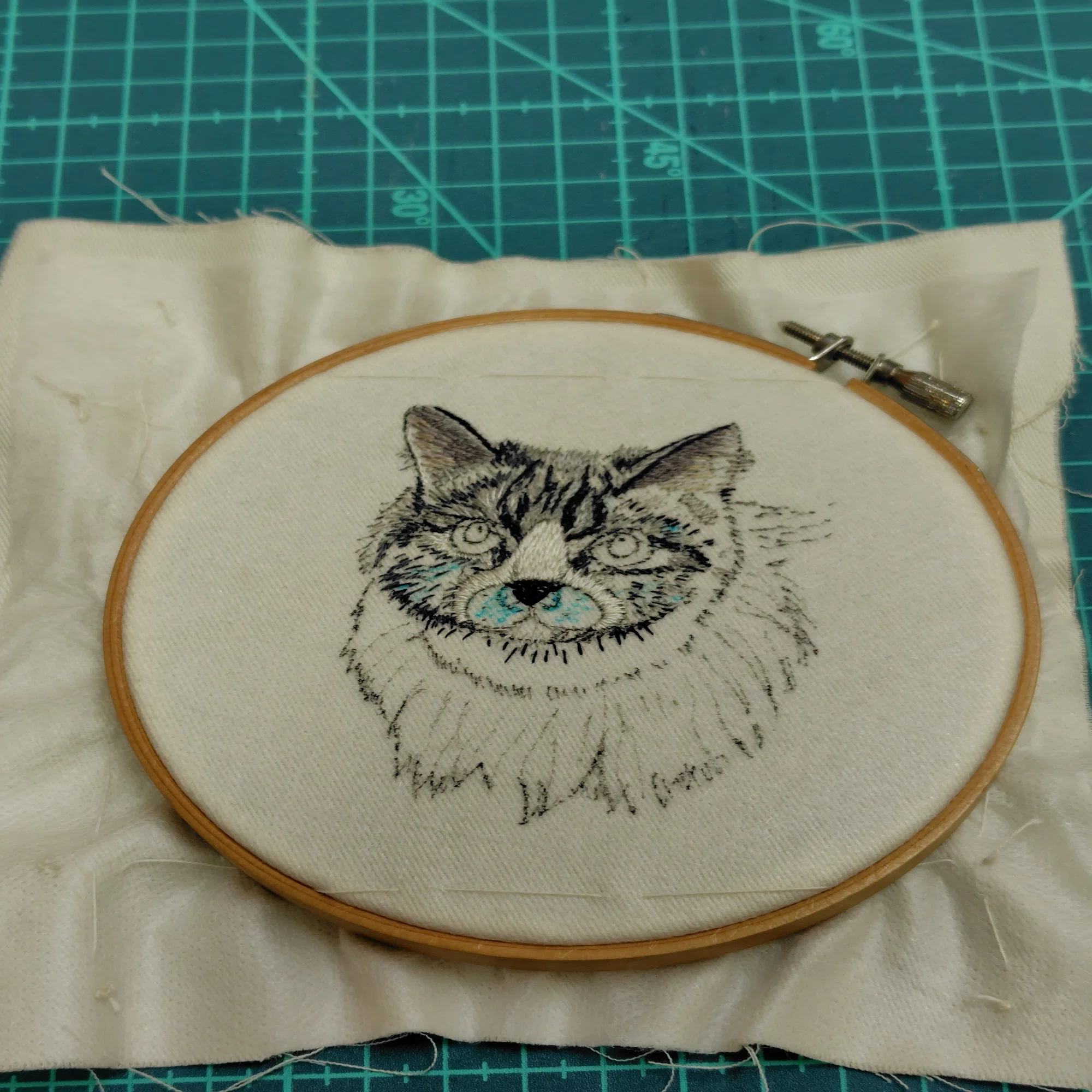 ?️リアル猫刺繍?️｜Pingちゃん