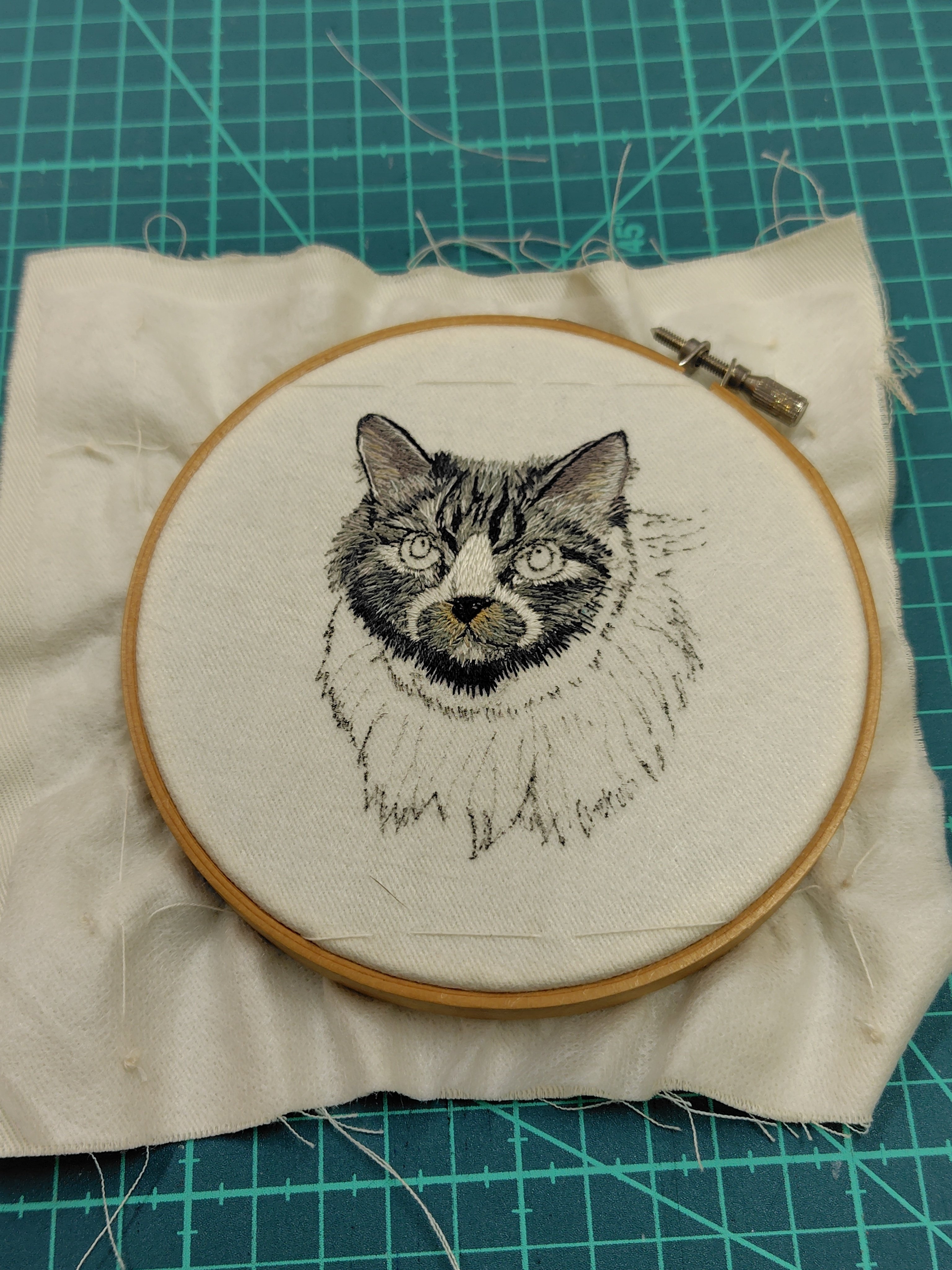 猫の刺繍BYKARTE バイカルテ 猫の刺繍BYKARTE バイカルテ 刺繍キット】猫と紫陽花刺繍キット