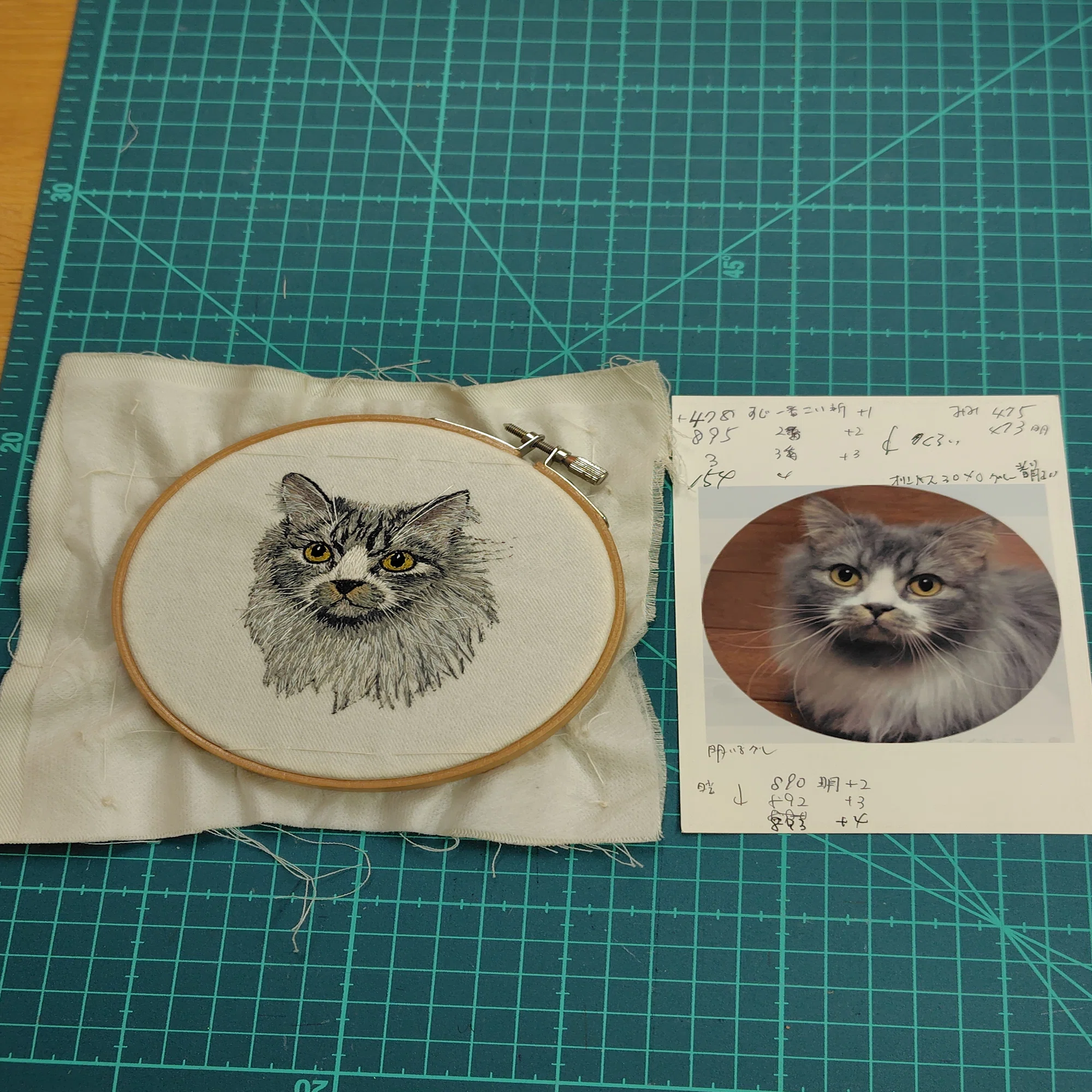 ?️リアル猫刺繍?️｜Pingちゃん