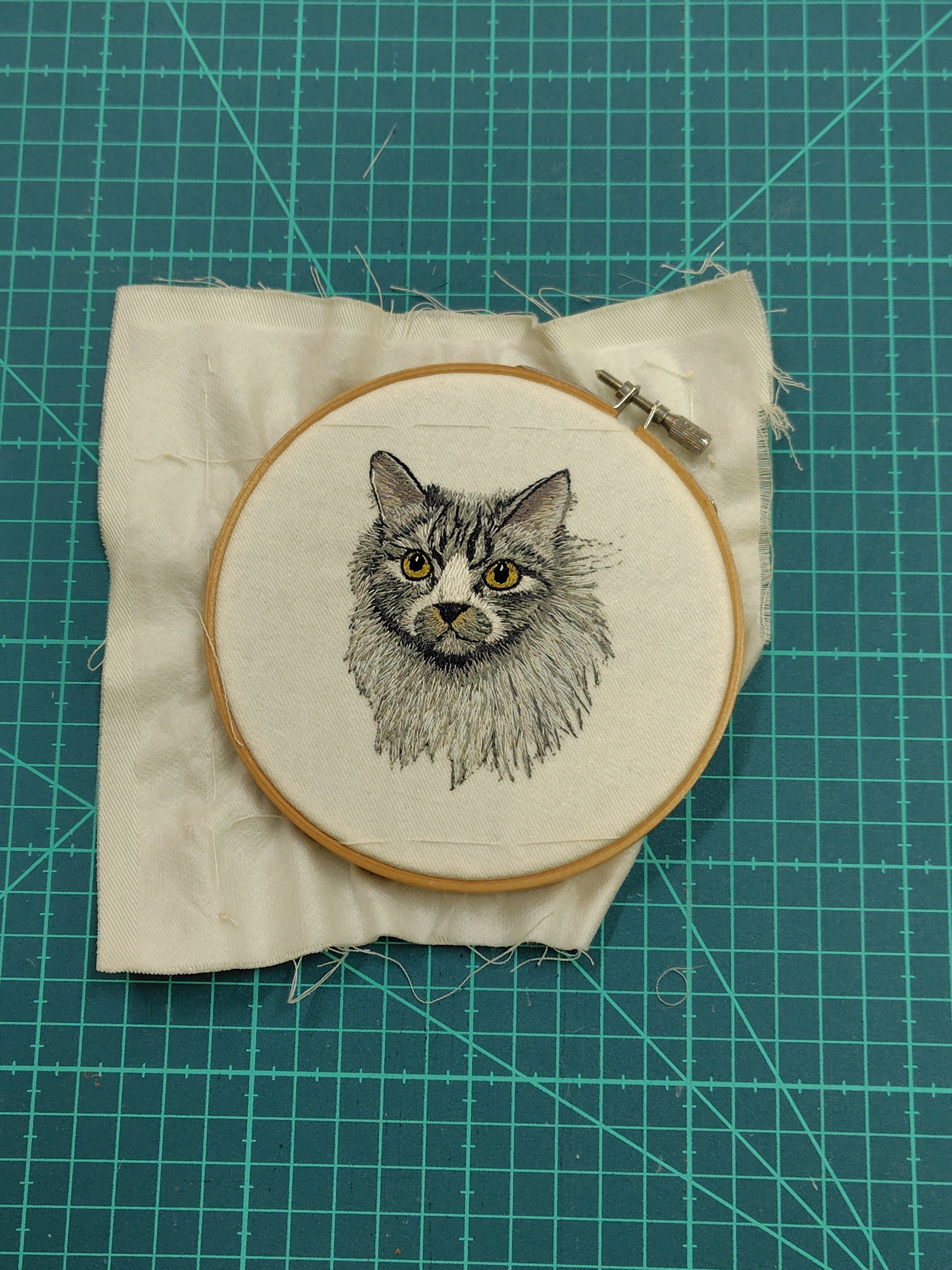 🐈️リアル猫刺繍🐈️｜Pingちゃん