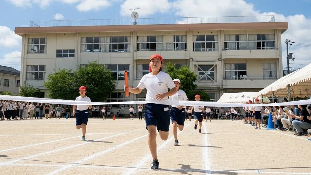 小学生 運動会 リレー 写真素材02