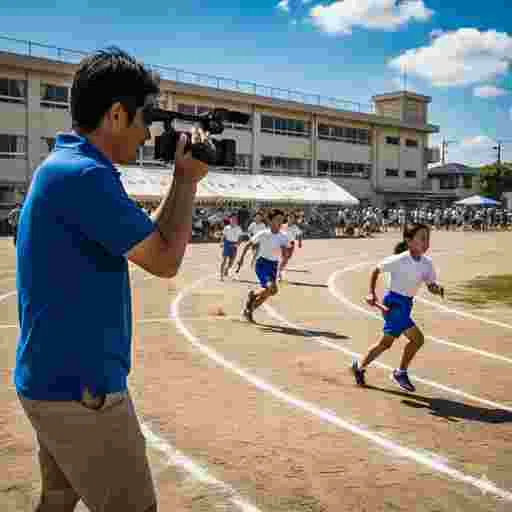 小学生 運動会 リレー 写真素材（サンプル）010