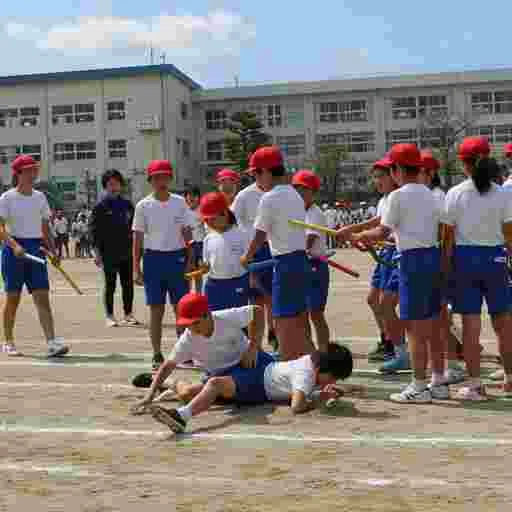 小学生 運動会 リレー 写真素材（サンプル）016