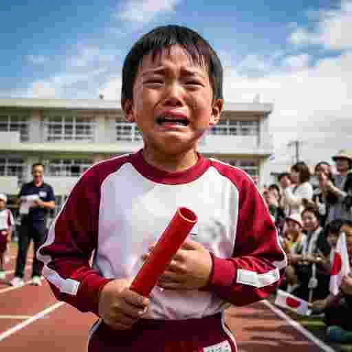 小学生 運動会 リレー 写真素材（サンプル）027
