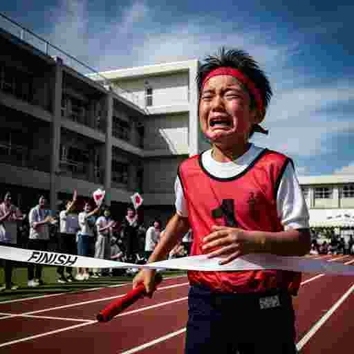 小学生 運動会 リレー 写真素材（サンプル）023