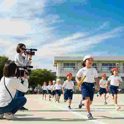 小学生 運動会 リレー 写真素材（サンプル）024