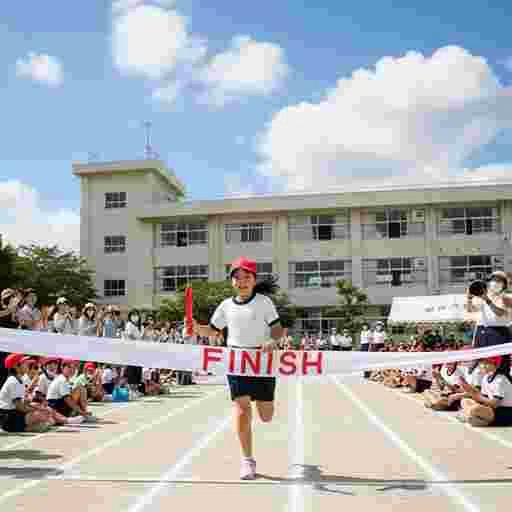小学生 運動会 リレー 写真素材（サンプル）026
