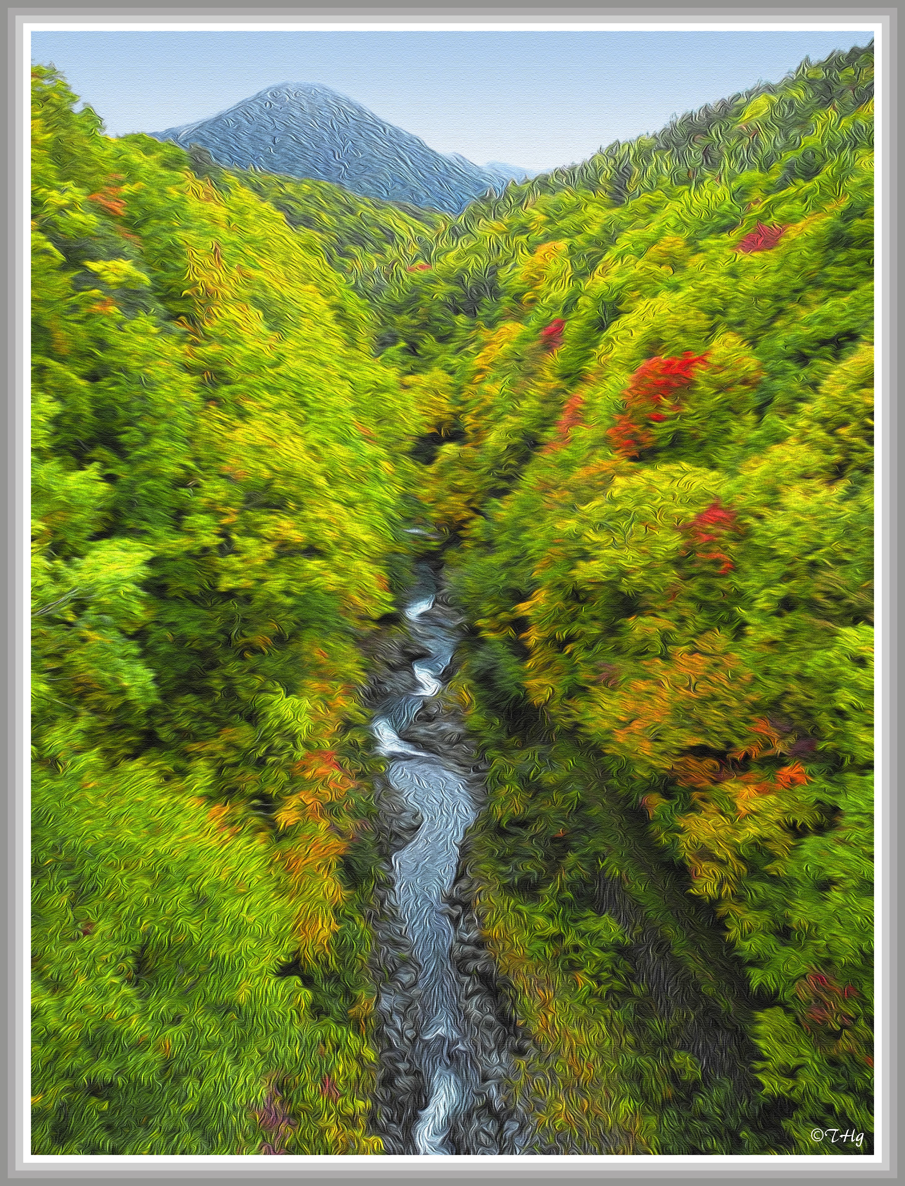 油彩　渓流風景 Amazon.co.jp: 関健造 秋の奥入瀬 SM号 油彩画 油絵 風景画 渓流