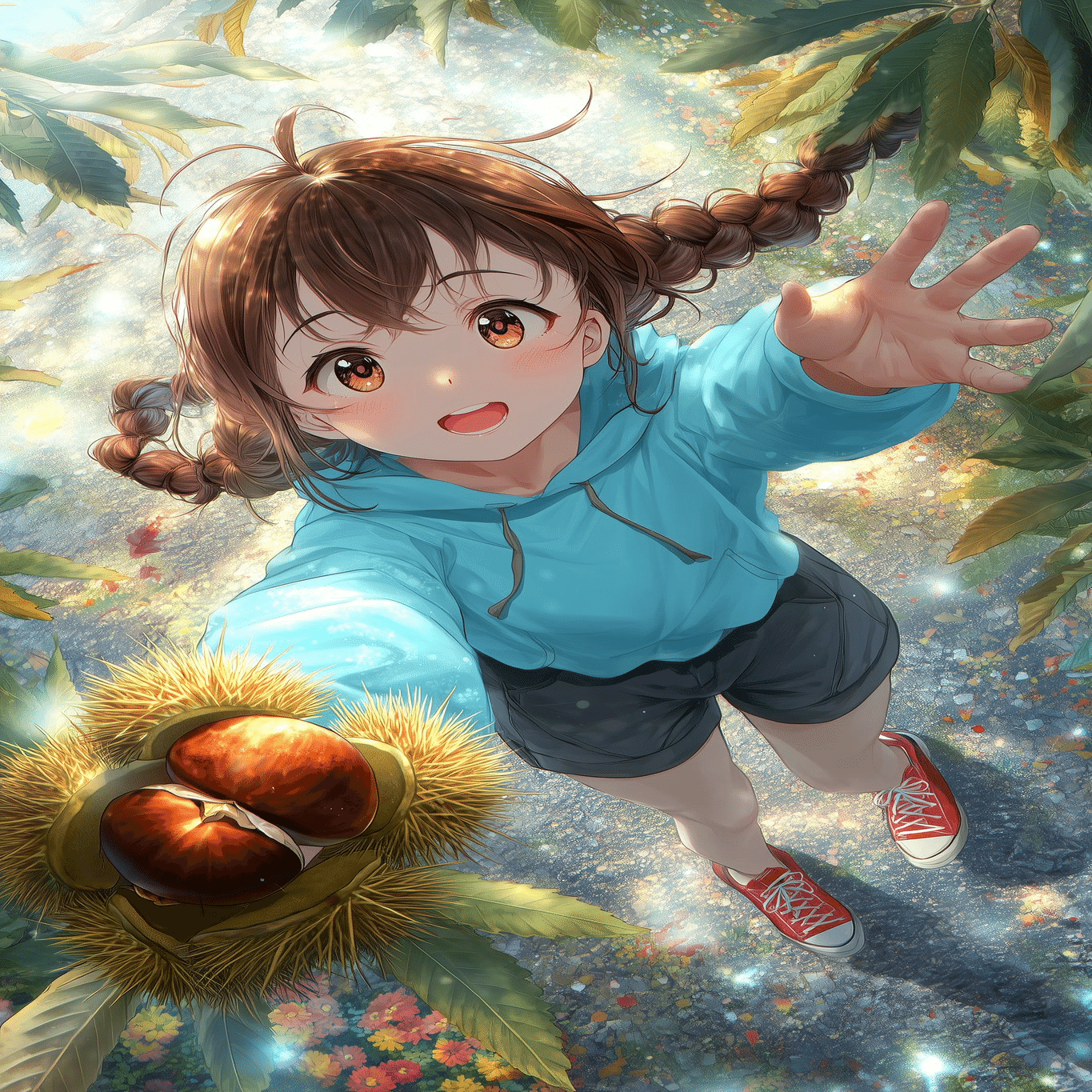 【激レア】uamouキャンバス原画作品　読書の秋！食欲の秋！ウアモウの秋！ 激レア】uamouキャンバス原画作品 読書の秋！食欲の秋！ウアモウの秋！