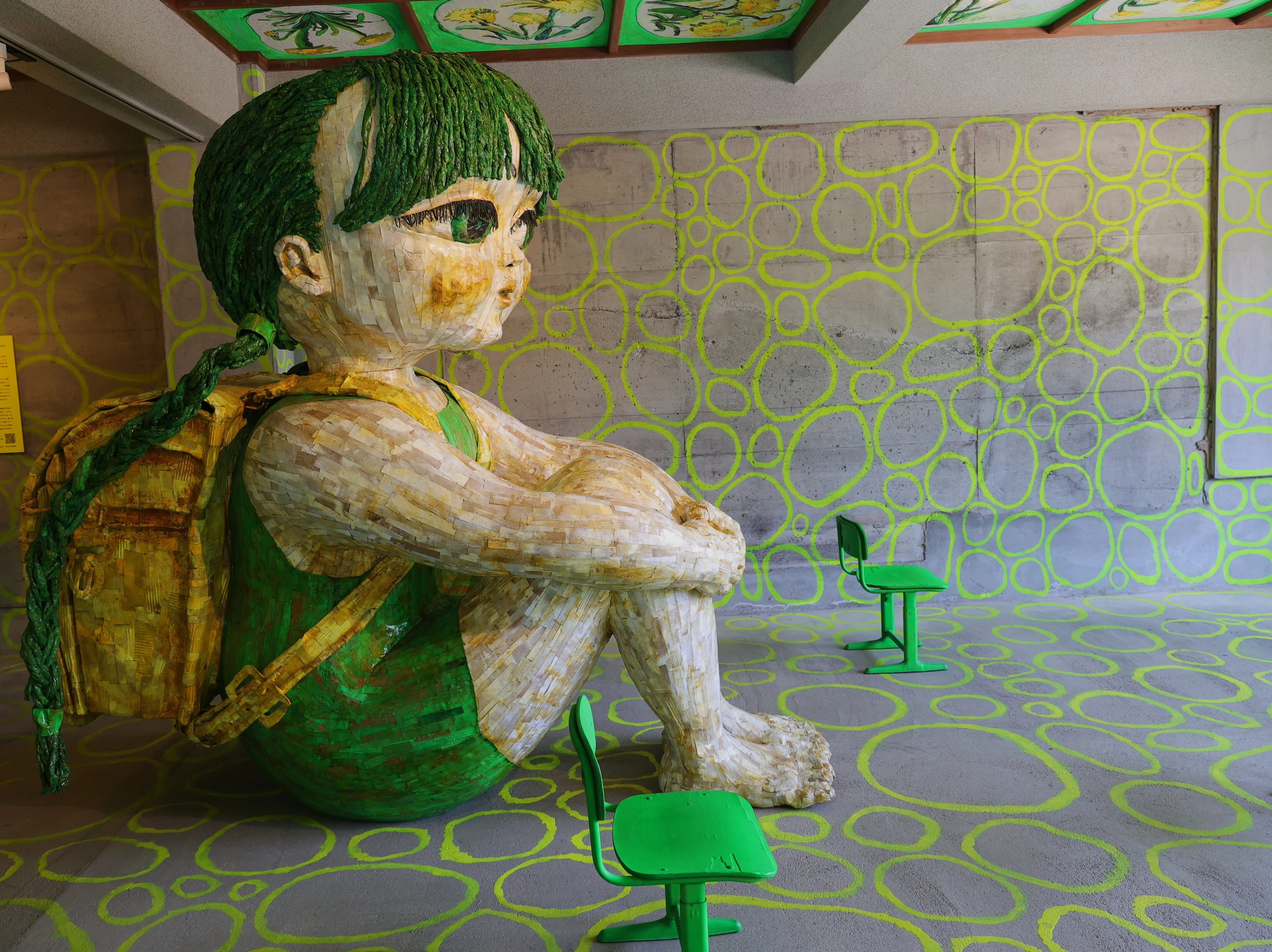 古い木板　展示台　オブジェ　抽象画 女木島06 ナビゲーションルーム/段々の風 -海風,太陽と遠景【瀬戸内