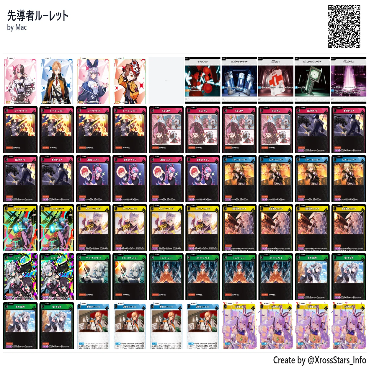 クロスタ ぶいすぽ 先導者ルーレットデッキパーツセット Xross Stars】先導者ルーレット雑感【デッキ】｜東海クロスタ部