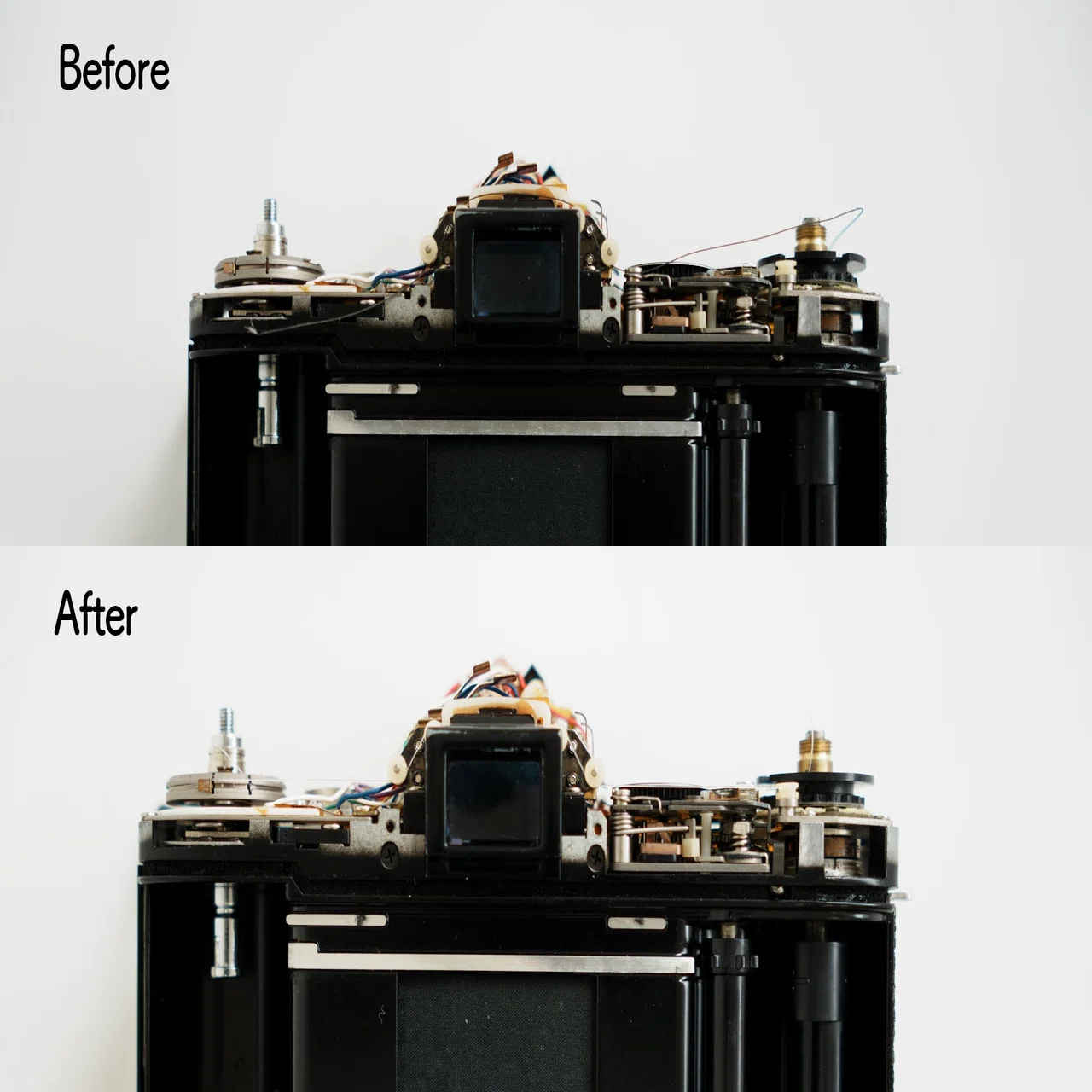 Canon AE-1 露出計連動ワイヤーの交換｜レトロカメララボ京都