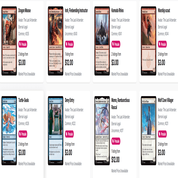 TCGーPLAYERで見るアバターの予約価格状況とどうすんのスパイダー