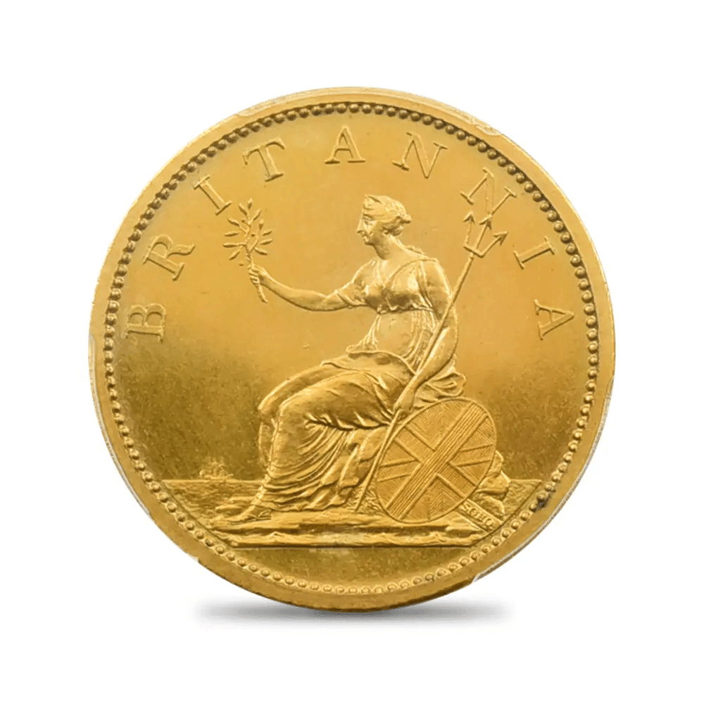 1806 ジョージ3世 ブリタニア 1ペニー金メッキ銅貨 PCGS PR63 S