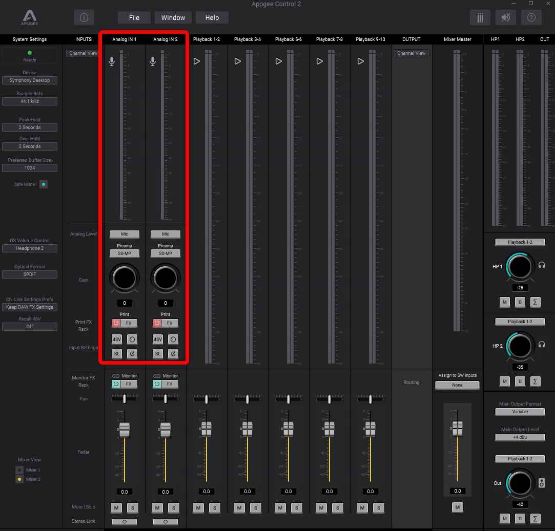 Apogee Control 2の使い方（APOGEE Symphony Desktop）｜8nm