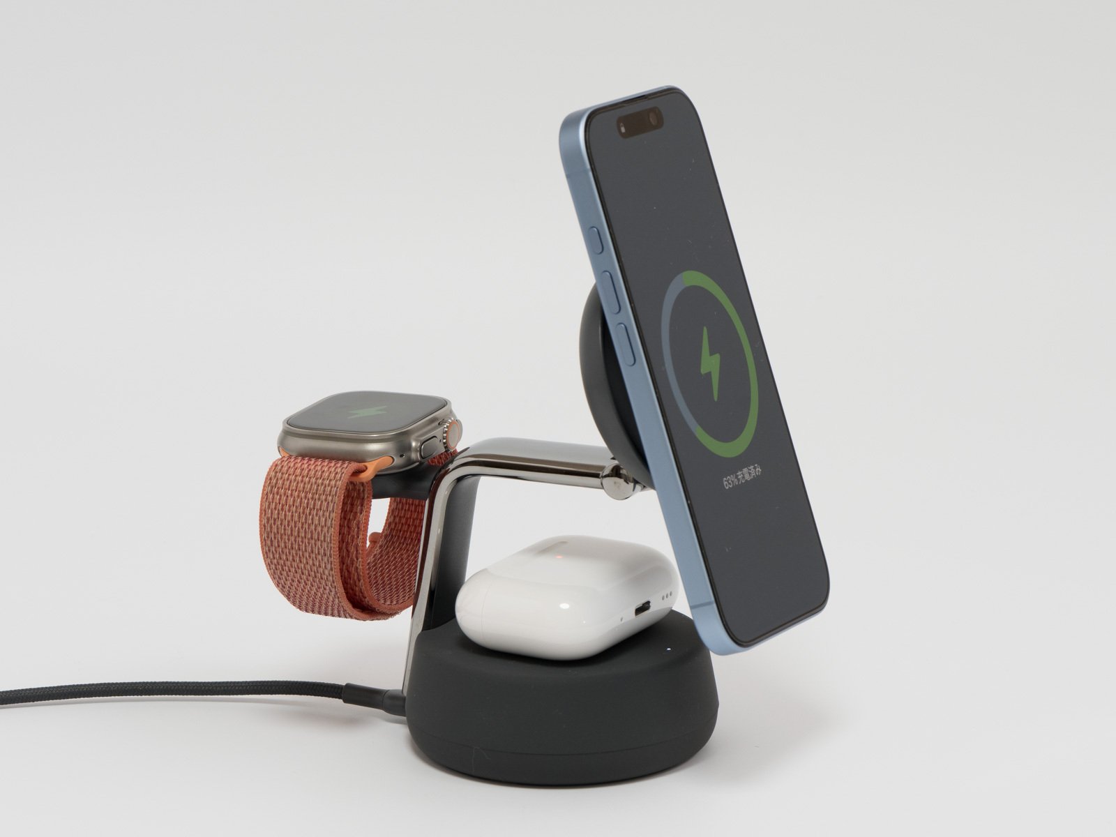 Apple - Belkin iPhone &amp; Apple Watch ワイヤレス充電スタンド Amazon.co.jp: Belkin ワイヤレス充電スタンド 3 in 1 iPhone