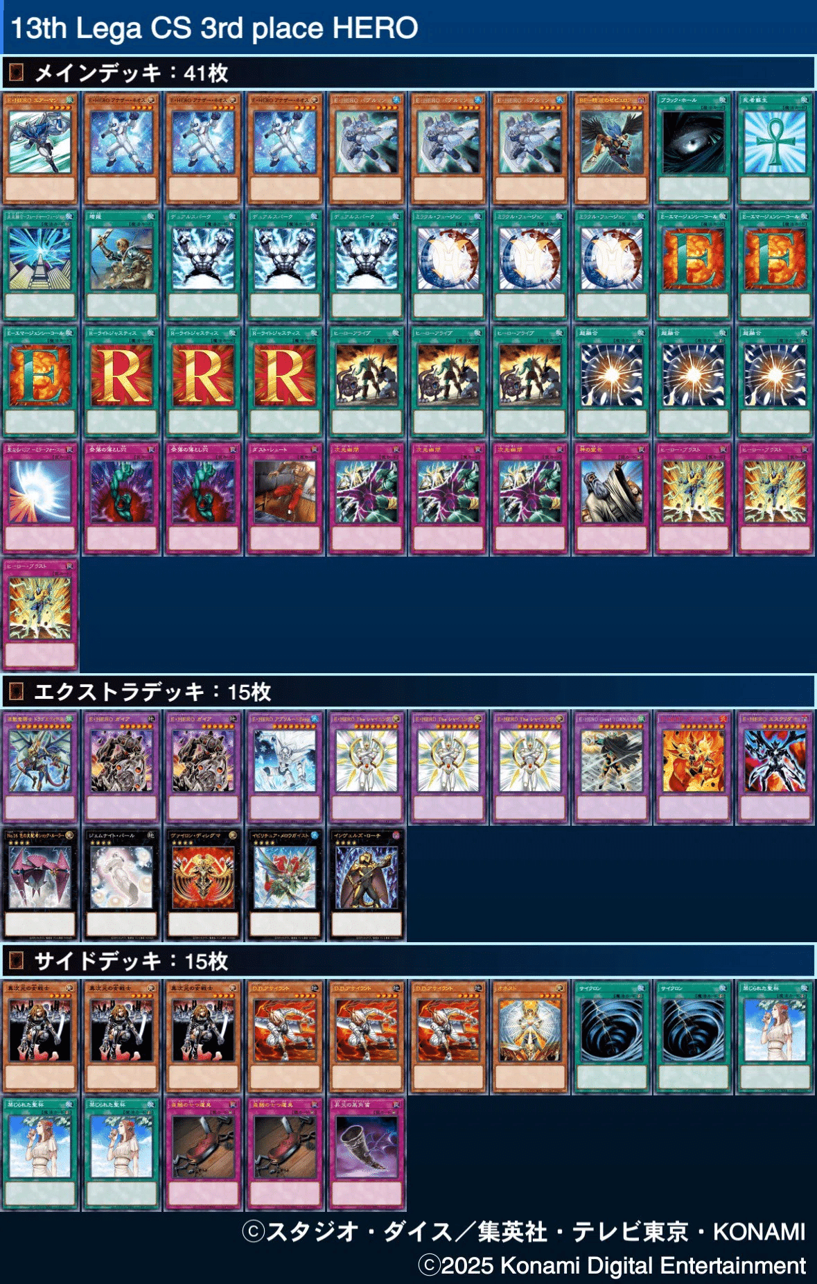 レガCS 上位デッキ別 HERO編｜41y