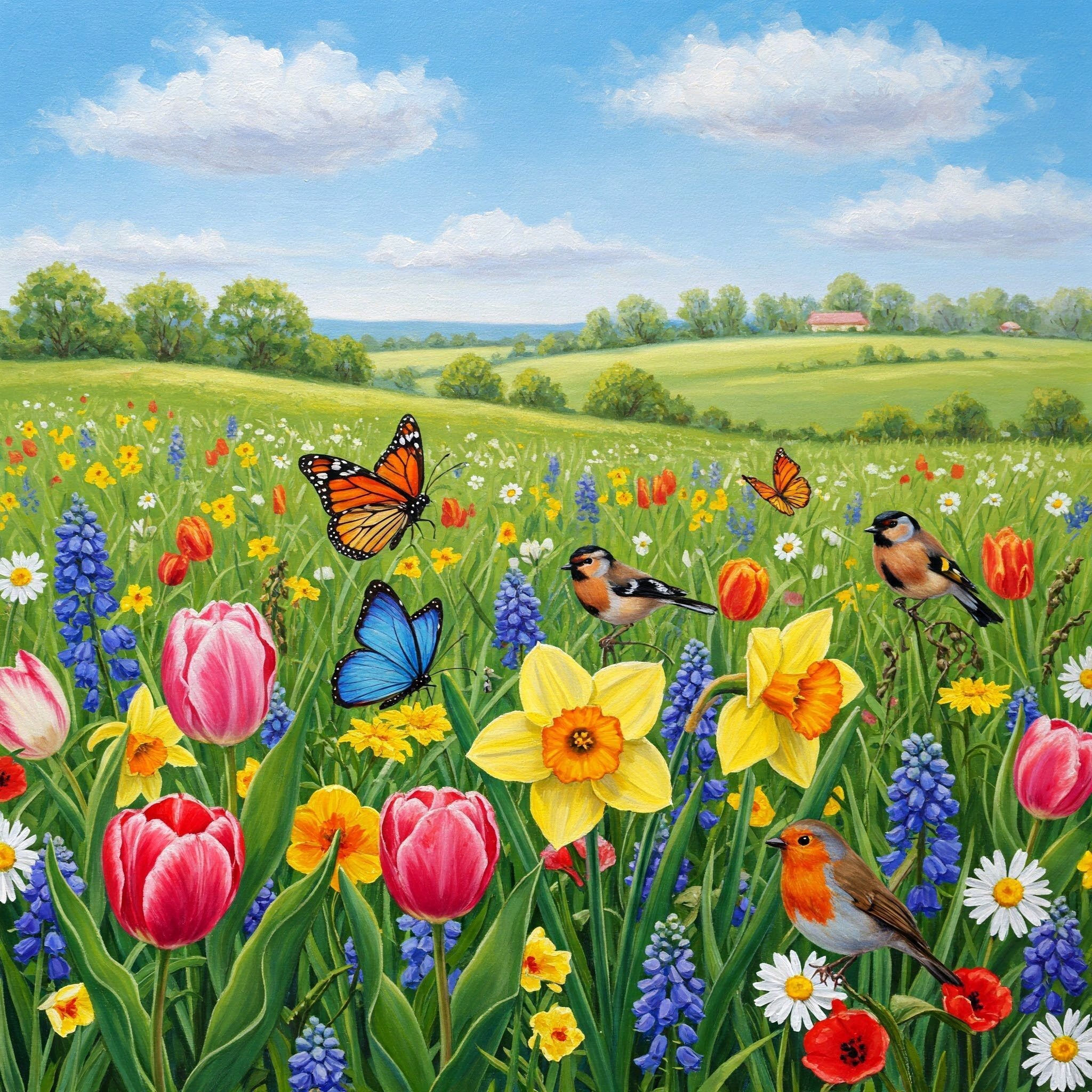 色んなAIイラスト花風景画達｜.