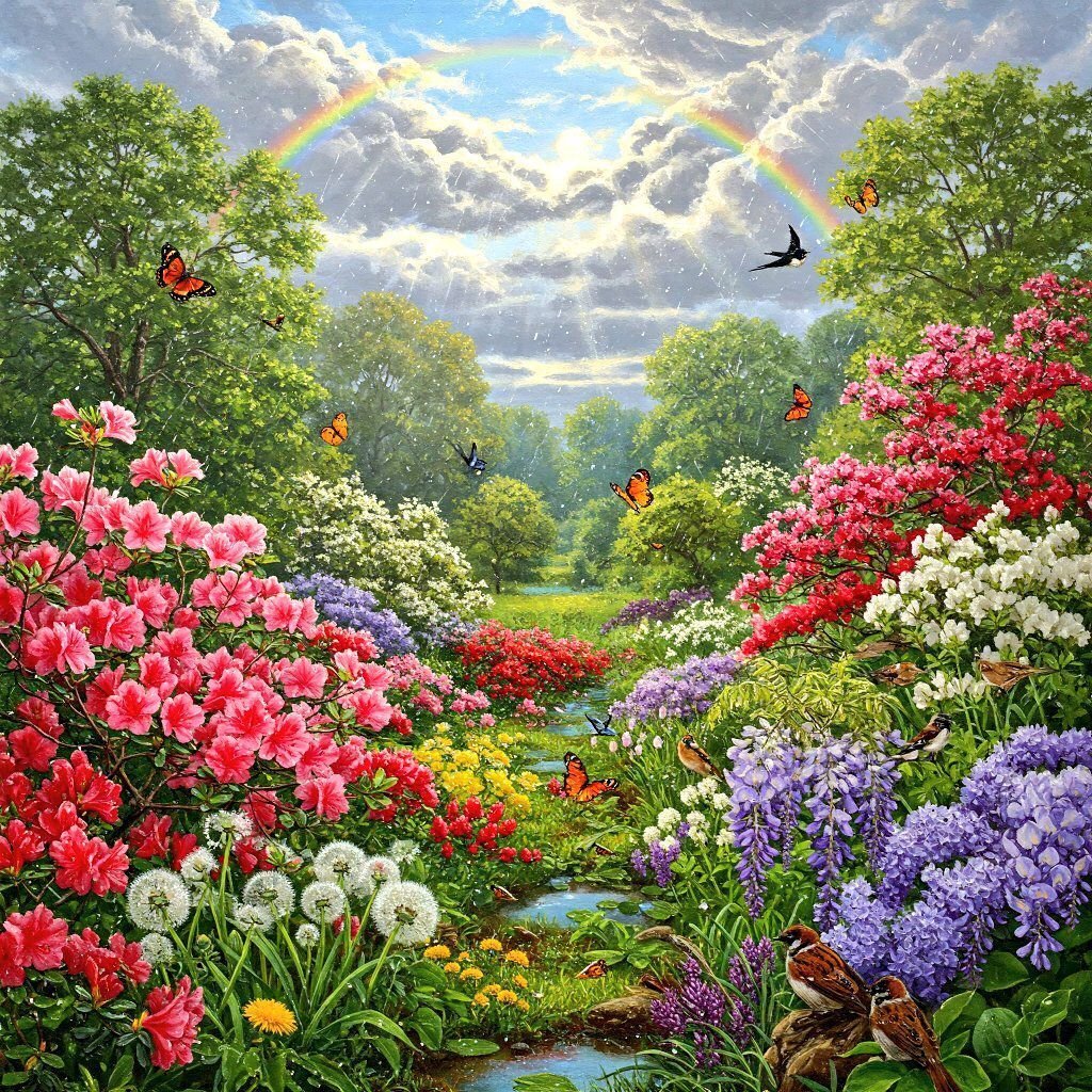 色んなAIイラスト花風景画達｜.