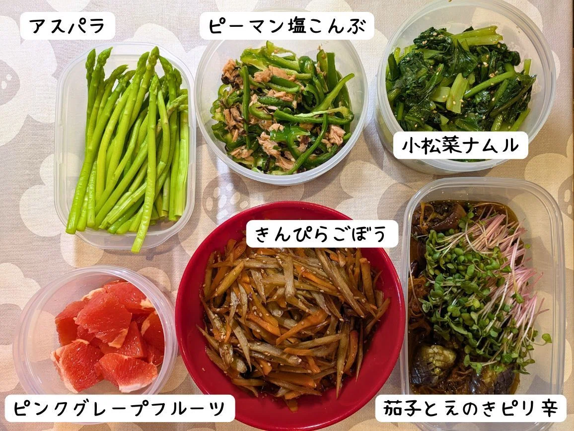 作り置きラインナップ。6種類!!