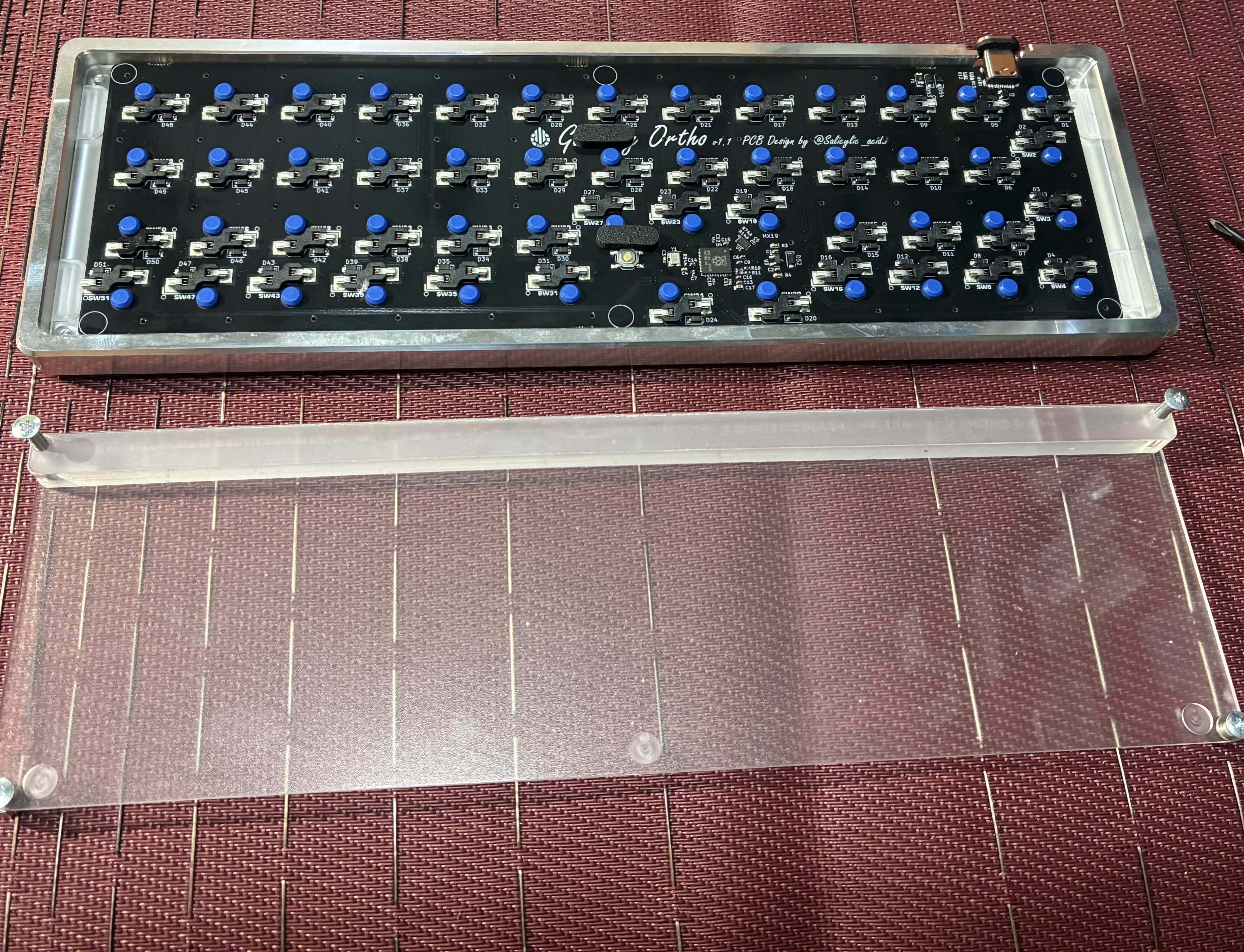 GoForty v2 Ortho Frameケース付 自作キーボードオーソリニア GoForty