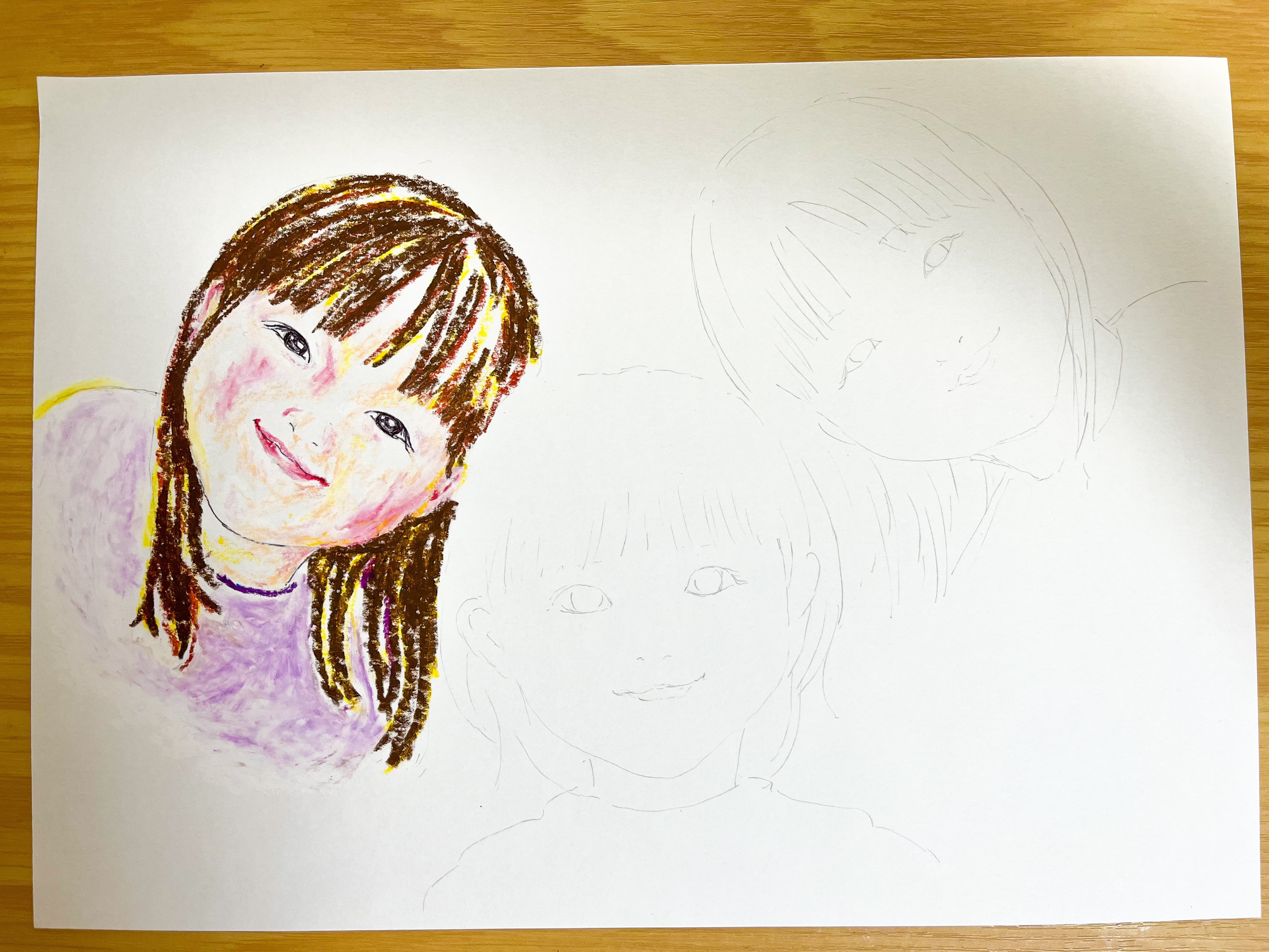 クレヨンで似顔絵｜nanohana