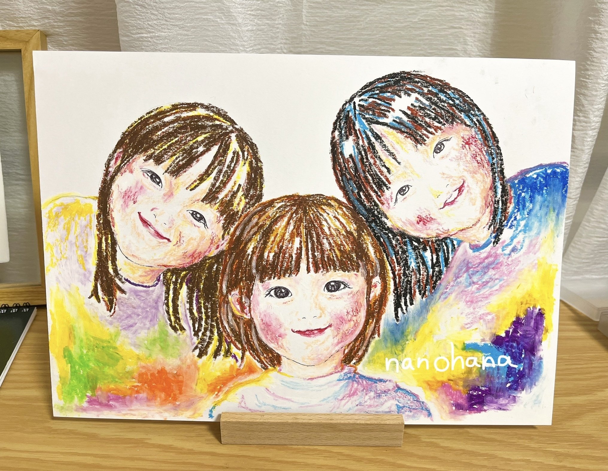 クレヨンで似顔絵｜nanohana