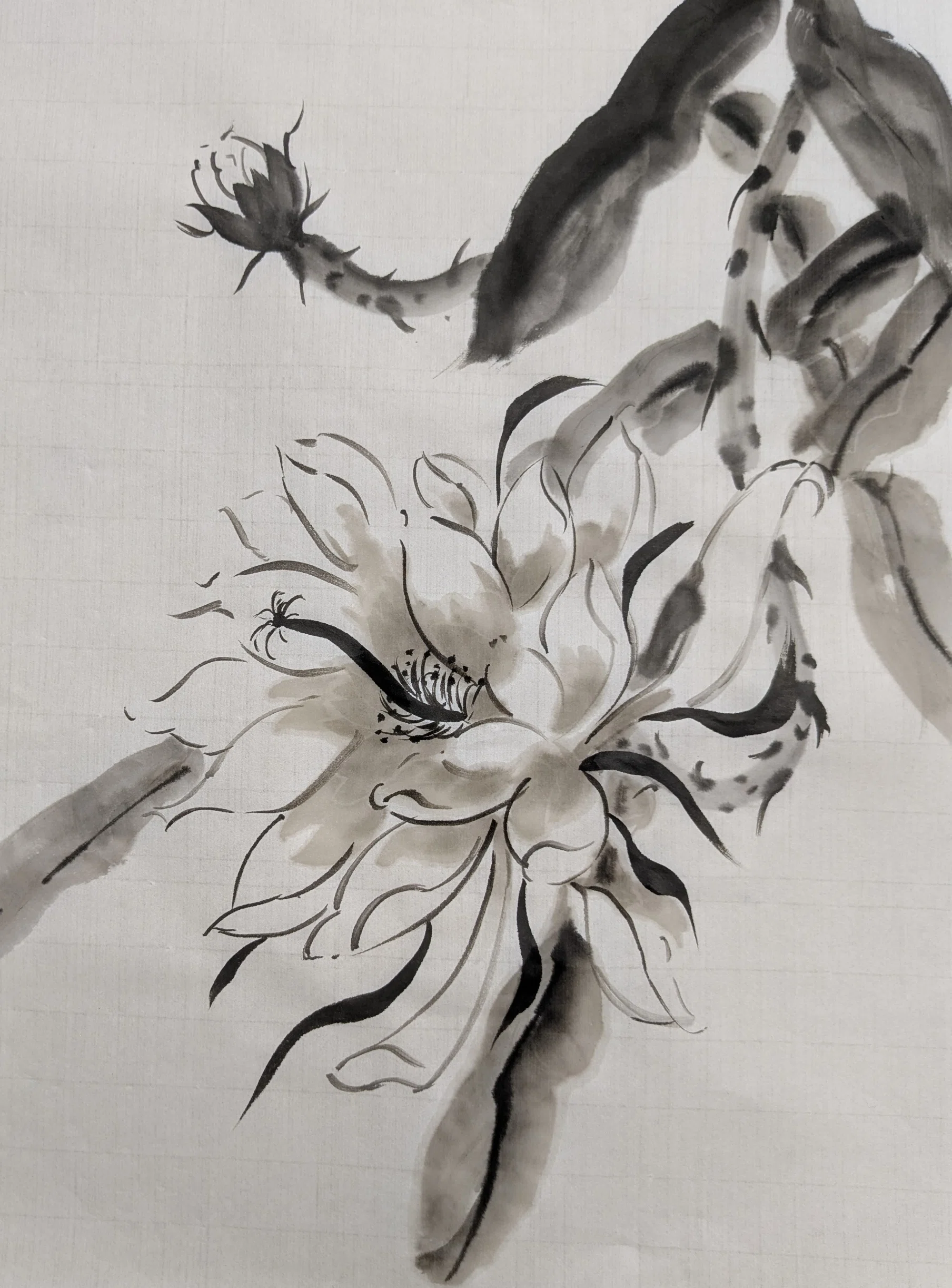 水墨画「月下美人」｜t-miura