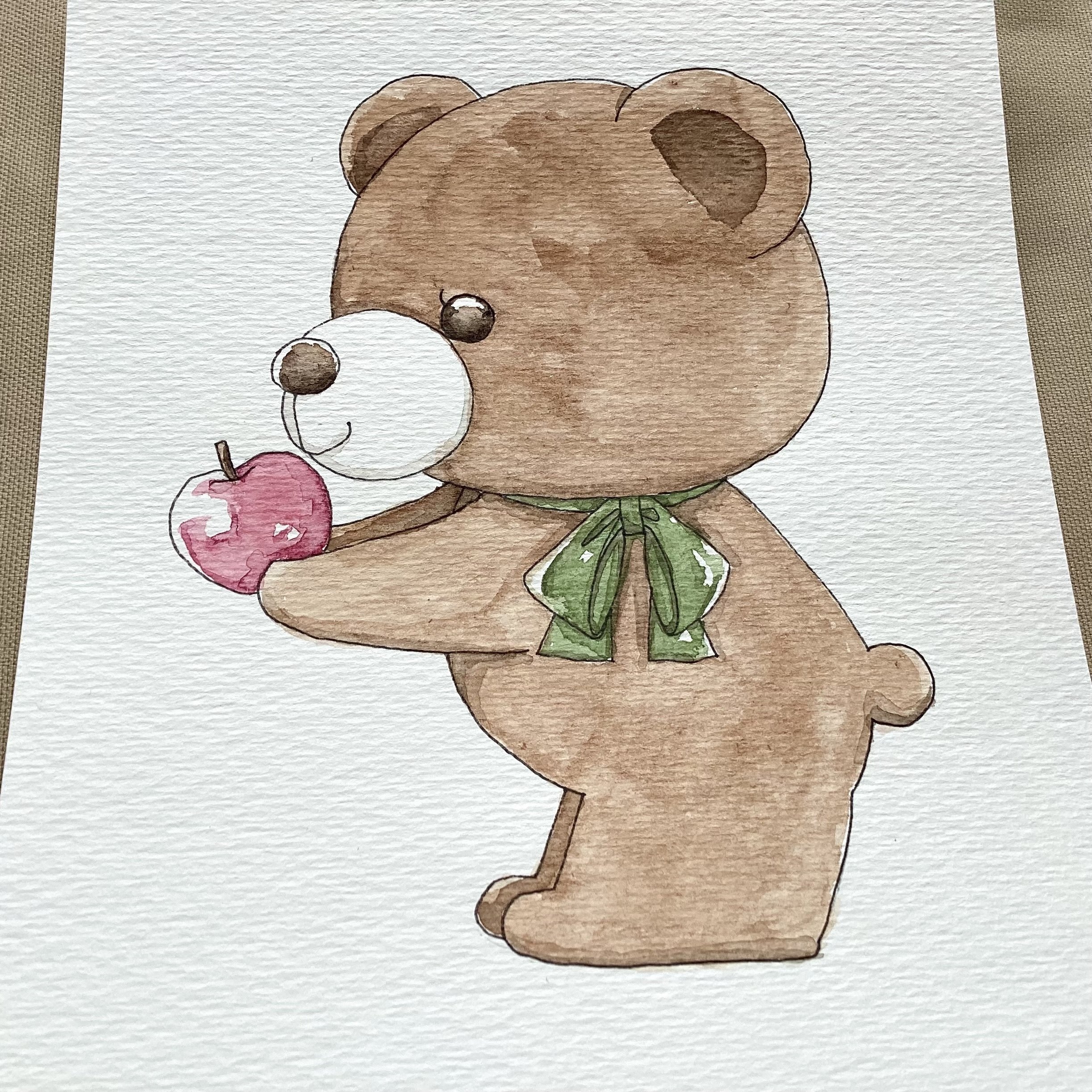 クマさん(油絵) 油絵 原画「クマの増え方」SMサイズ ヒヤシンス 熊 | iichi