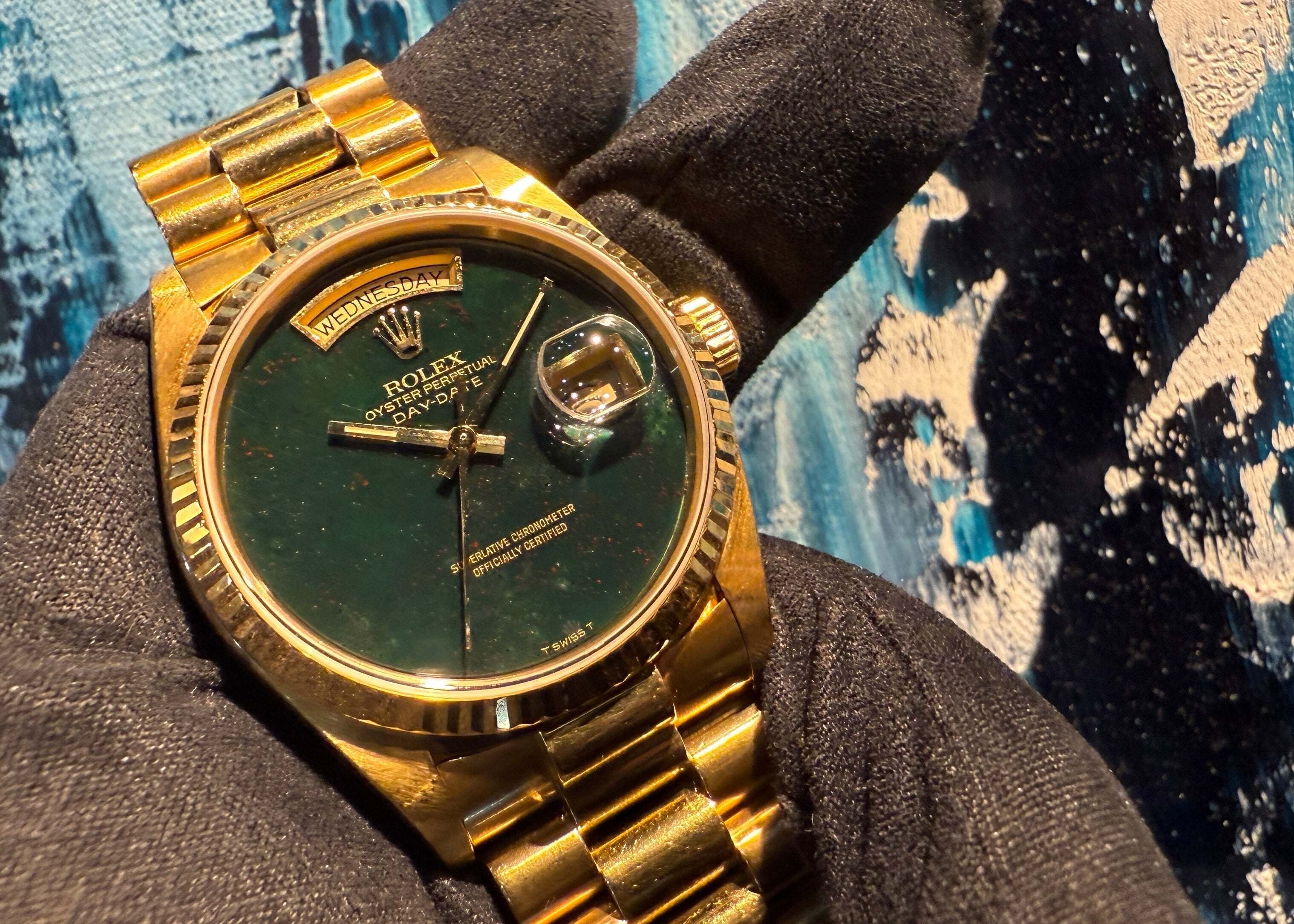 オークションピース！ブラッドストーン入荷！デイデイト！18038 85年