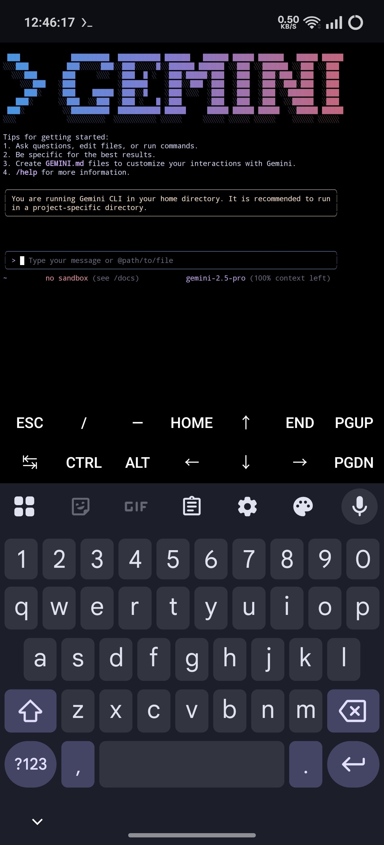 ポケットの中のAI開発環境 : TermuxでGemini CLIを試す｜Sanka1610