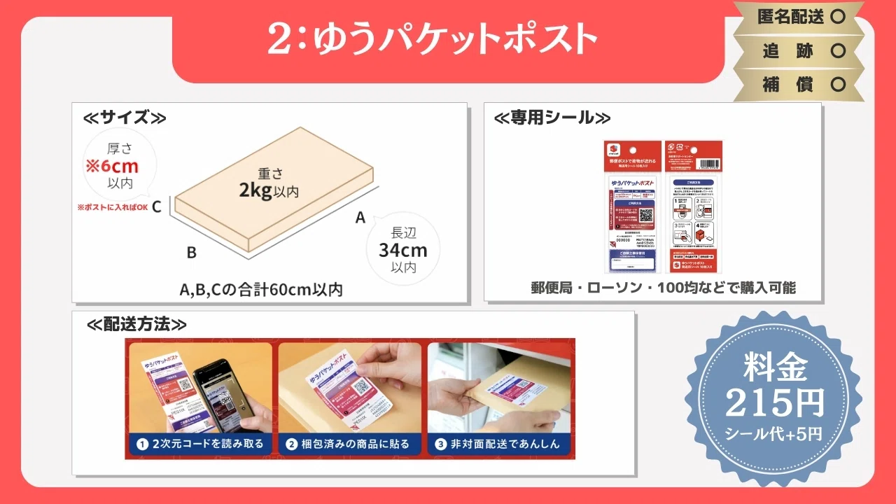 メルカリShops送料対策】ゆうパケットポスト代替の配送方法3選
