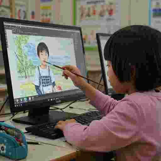 ICT教育 小学校 写真素材（サンプル）016
