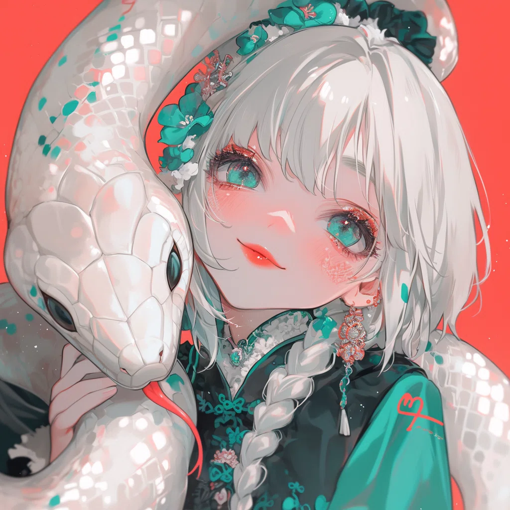 蛇と女の子｜nijijourney｜Kinu｜AIイラストと発信づくり