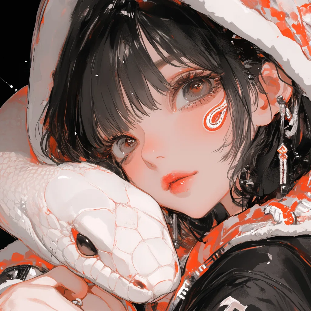 蛇と女の子｜nijijourney｜Kinu｜AIイラストと発信づくり
