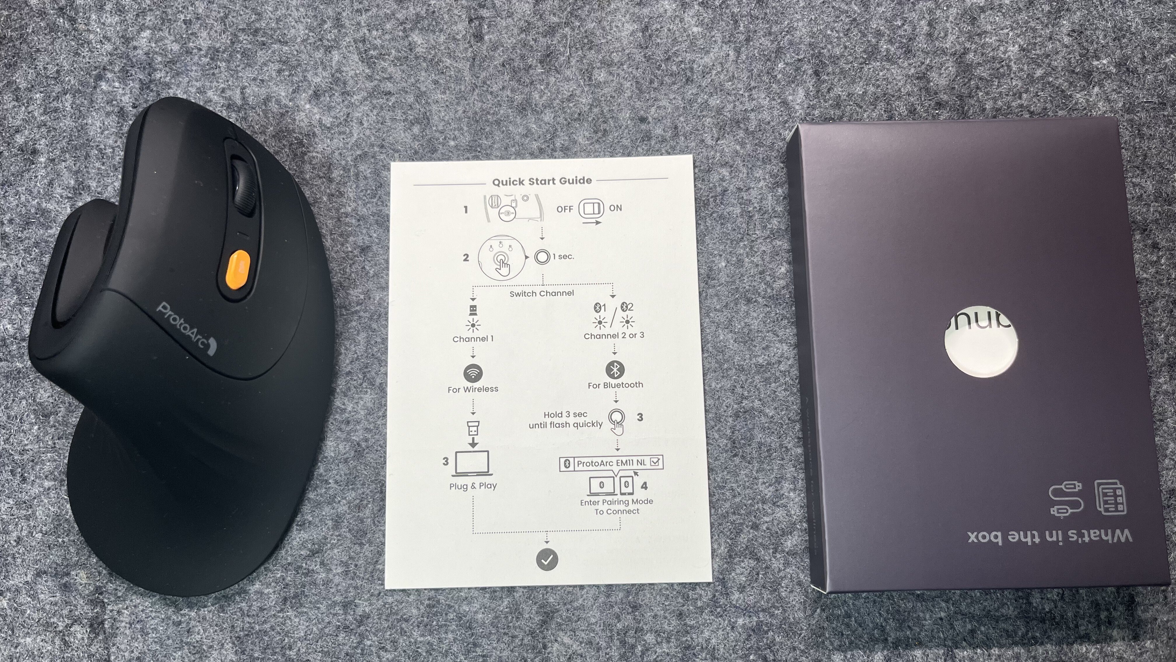 ProtoArc EM11 NL エルゴノミクスマウス 縦型58° 静音 無線p EM11 NL Ergonomic Vertical Mouse
