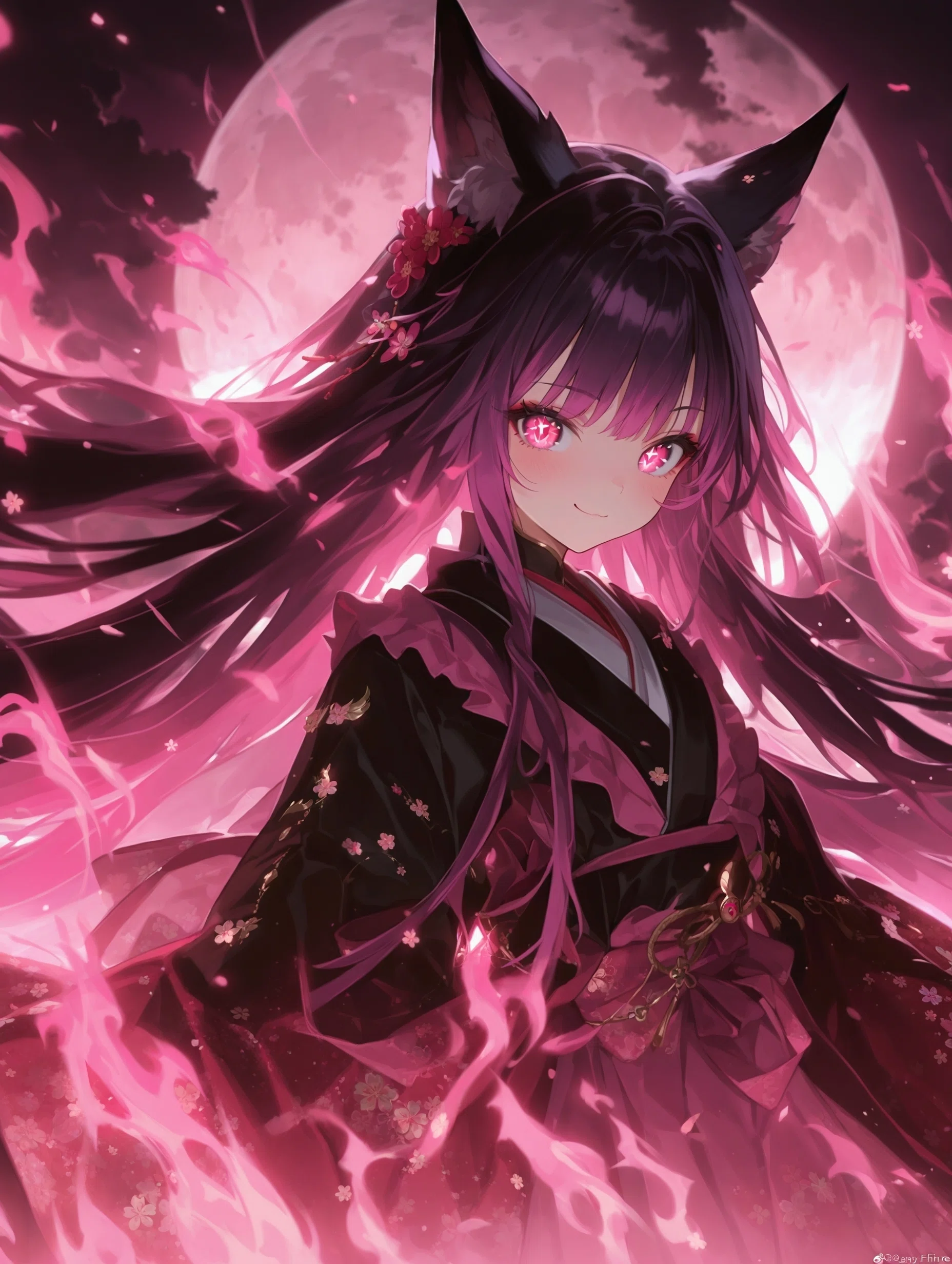 初心者でも出来るプロンプト付！満月が照らす幻想和風アート｜ #AI