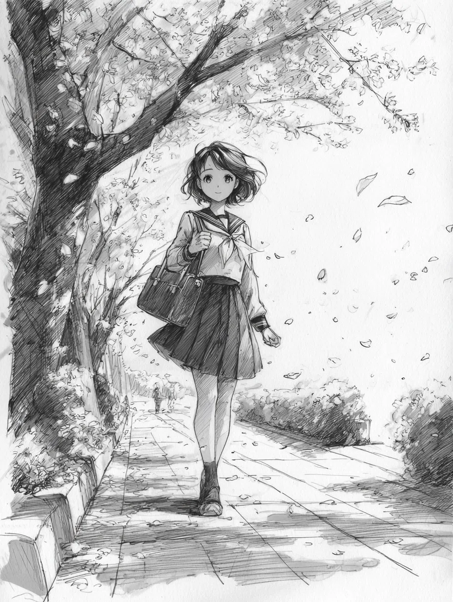 Midjourney 鉛筆スケッチ風イラスト #AIイラスト集 #AI画像生成