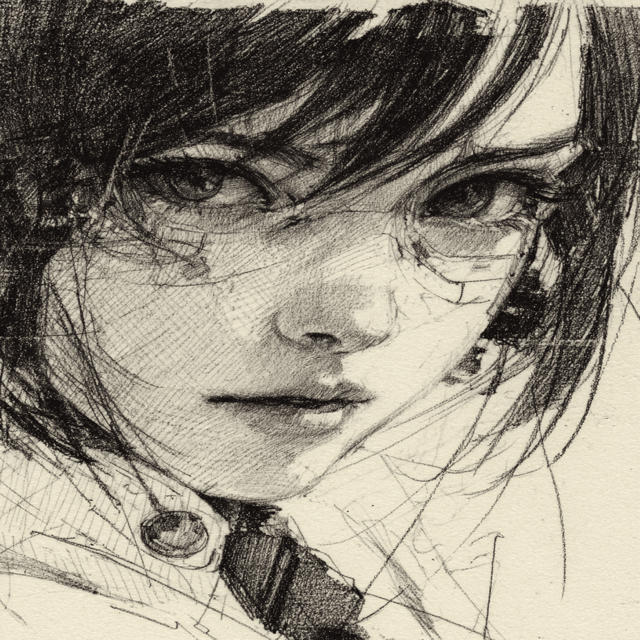 Midjourney 鉛筆スケッチ風イラスト #AIイラスト集 #AI画像生成