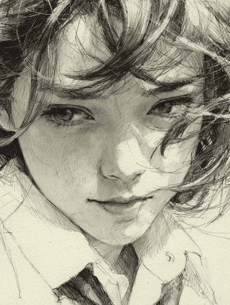 Midjourney 鉛筆スケッチ風イラスト #AIイラスト集 #AI画像生成