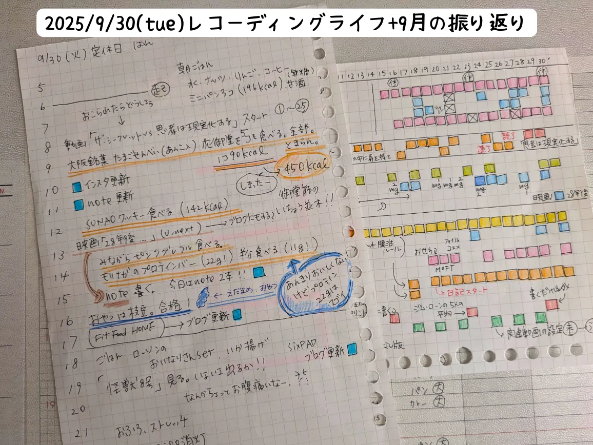 2025/9/30(tue)レコーディングライフと9月の振り返り