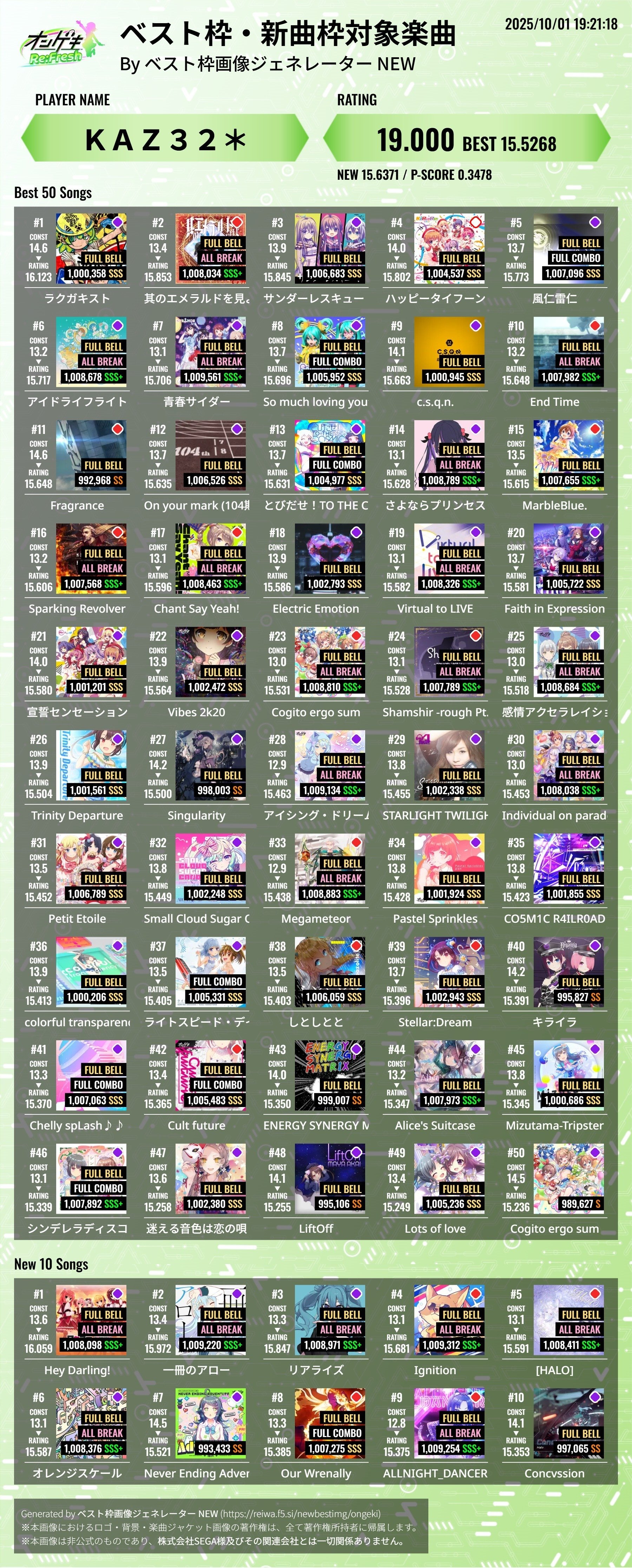 オンゲキ】虹レート到達&対象曲の紹介｜かずみつ