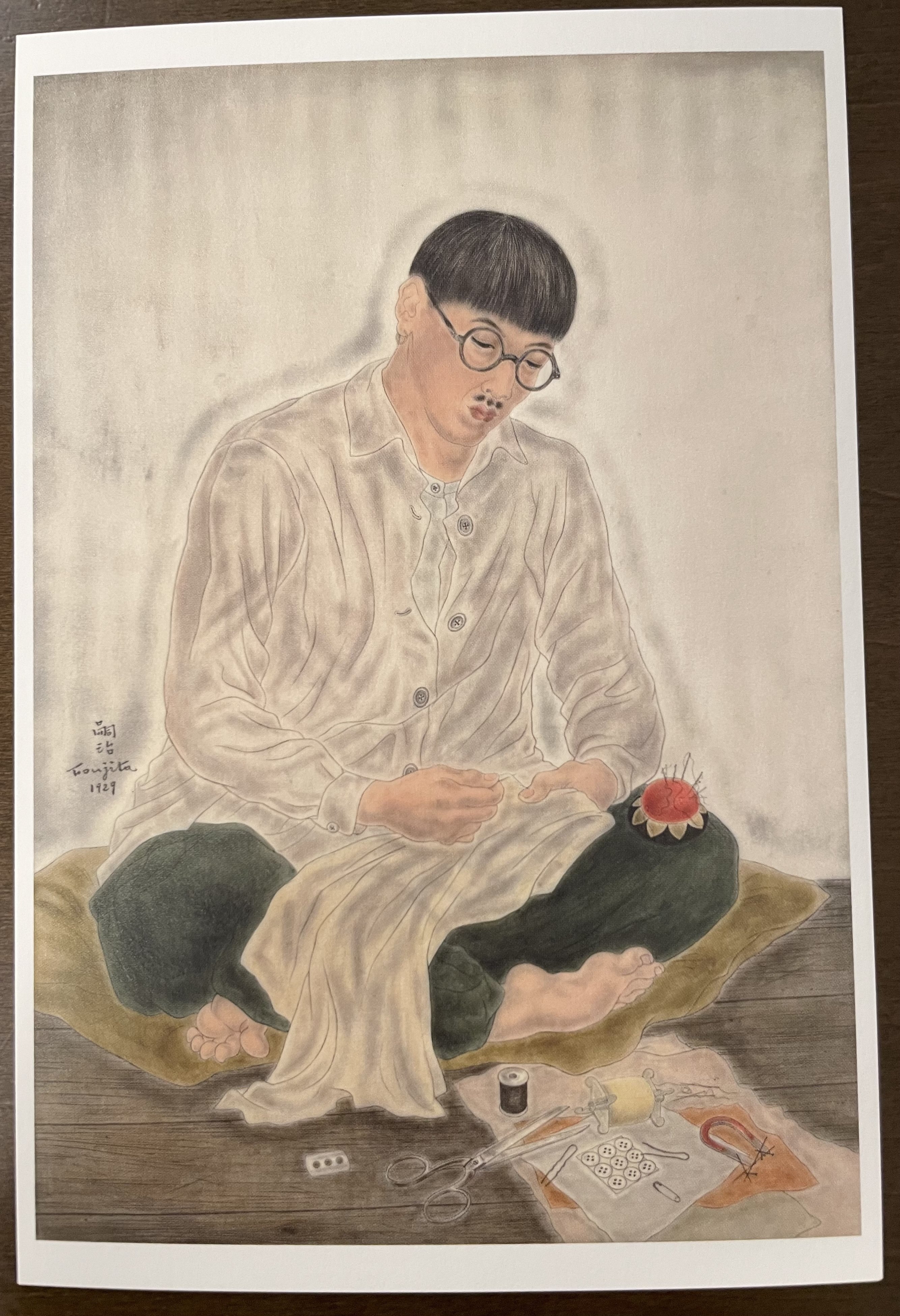 静流　家元　押し絵7 アート@駄洒落番長 ⑦ 「自画像」 藤田嗣治｜駄洒落番長