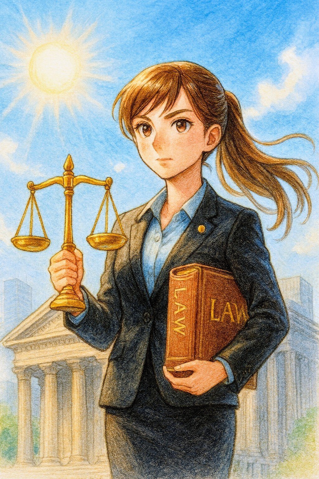 10月1日「法の日」イラスト完成報告〜正義の天秤を手に｜.