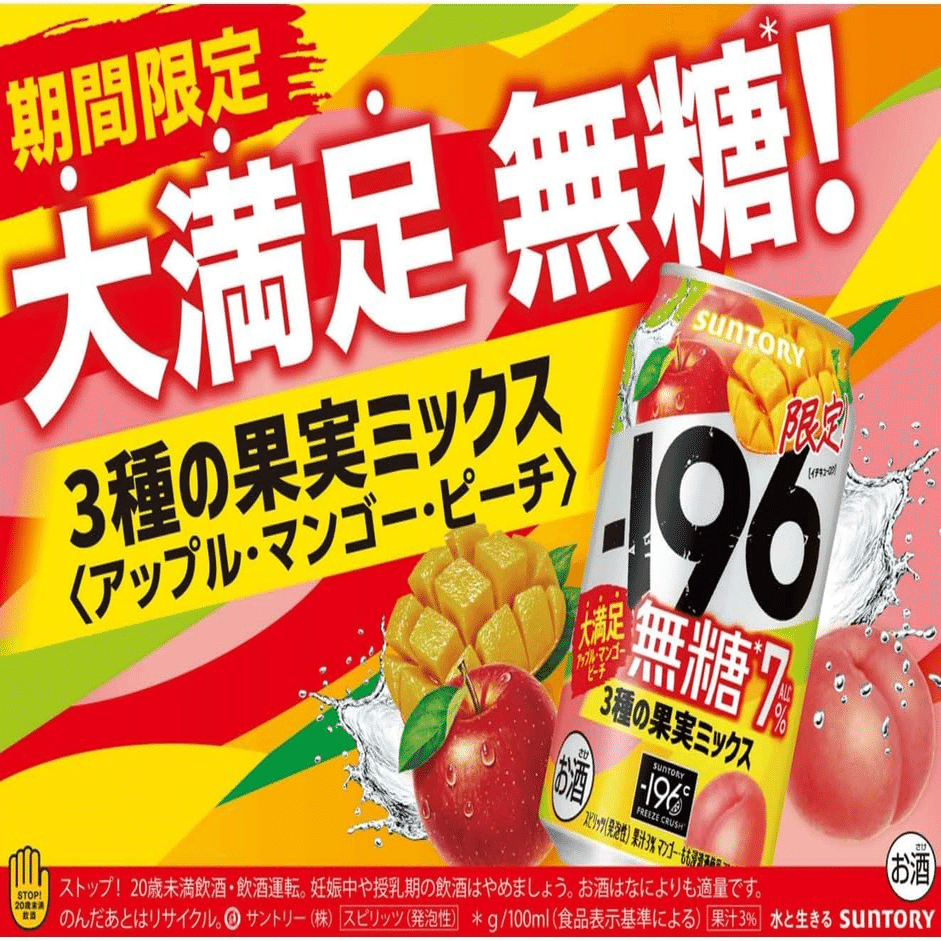 みお　３点まとめ 196無糖〈3種の果実ミックス〉ALC.7% 350ml缶 商品情報（カロリー