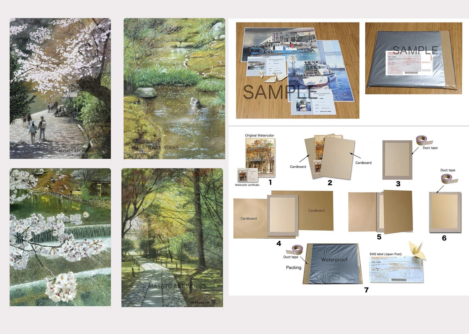 A*e様 初夏の散策路 水彩画　F10号　生原画 A*e様 初夏の散策路 水彩画 F10号 生原画 A*e