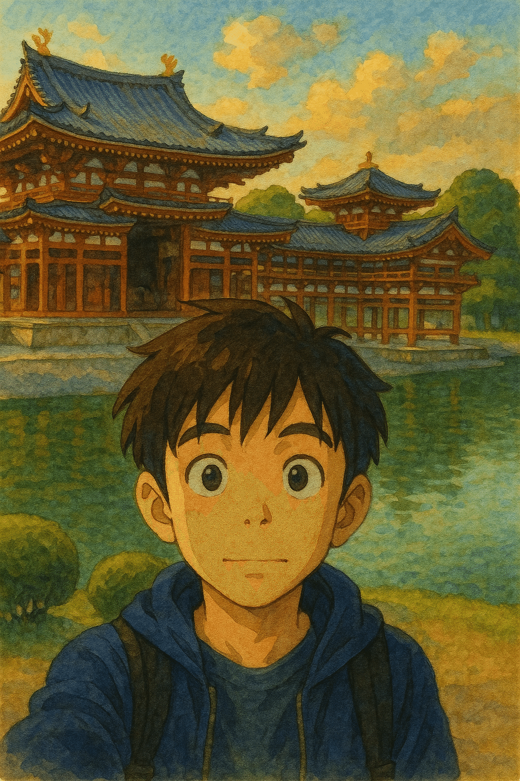 Sora2にインプットするためジブリ風の自画像を制作しました