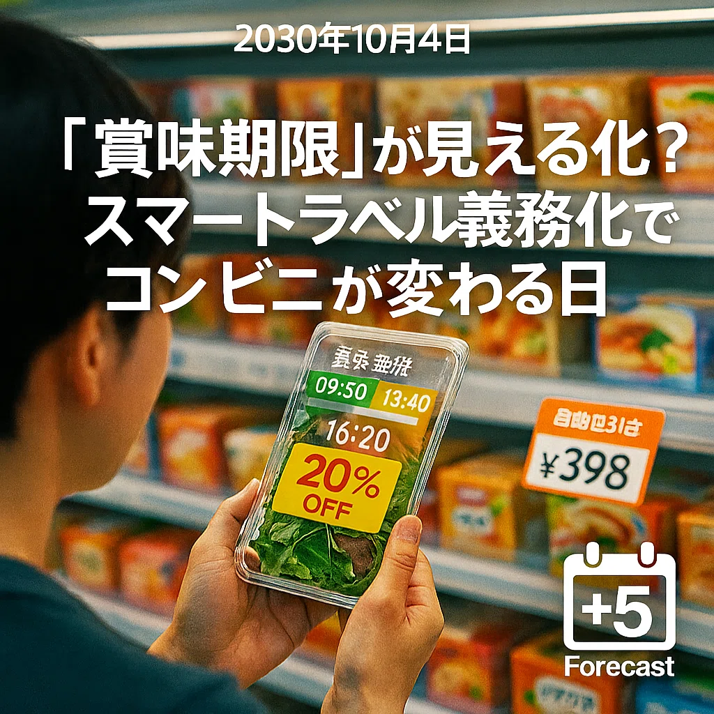2030年10月4日｜「賞味期限」が見える化？スマートラベル義務化で