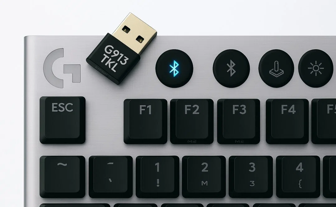 我が家のLogicool（ロジクール）G913TKLをLIGHTSPEED接続したときの写真
